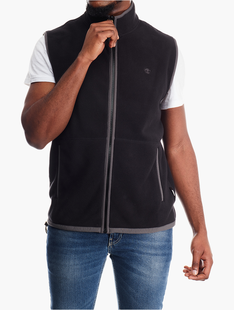 MyRunway | Shop Timberland Black Whiteface River Polar Fleece Vest